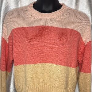 American Eagle Acrylic Blend Colorblock Drop Shoulder Boxy Sweater Women’s L